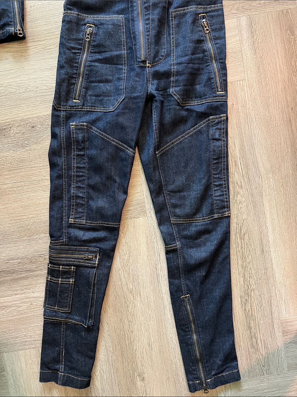 Women’s Polo Ralph Lauren Dark Blue Denim Jumpsuit with Zipper Details - Picture 6 of 9